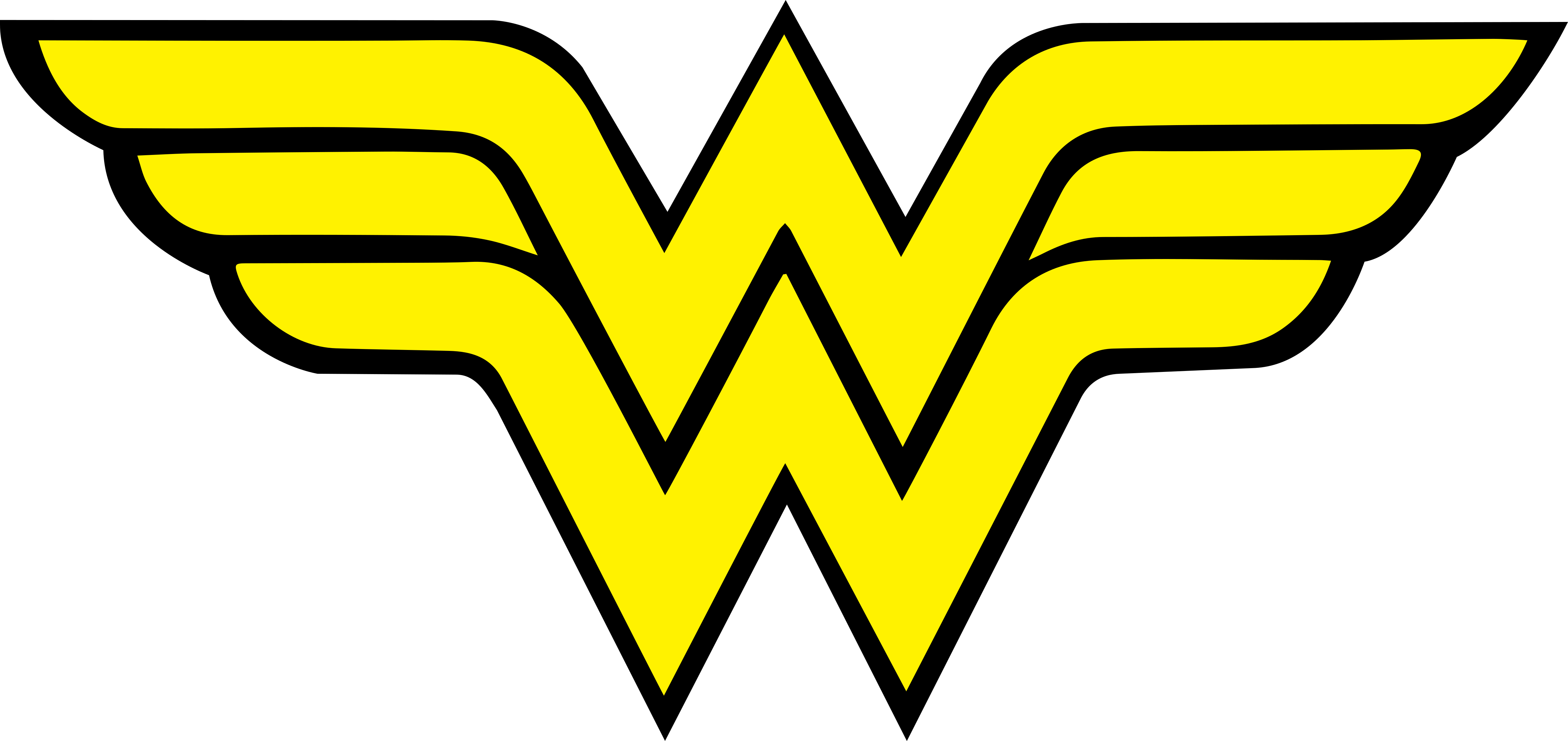 The logo of Wonder Woman from DC comics. It is two interlocking letter Ws.